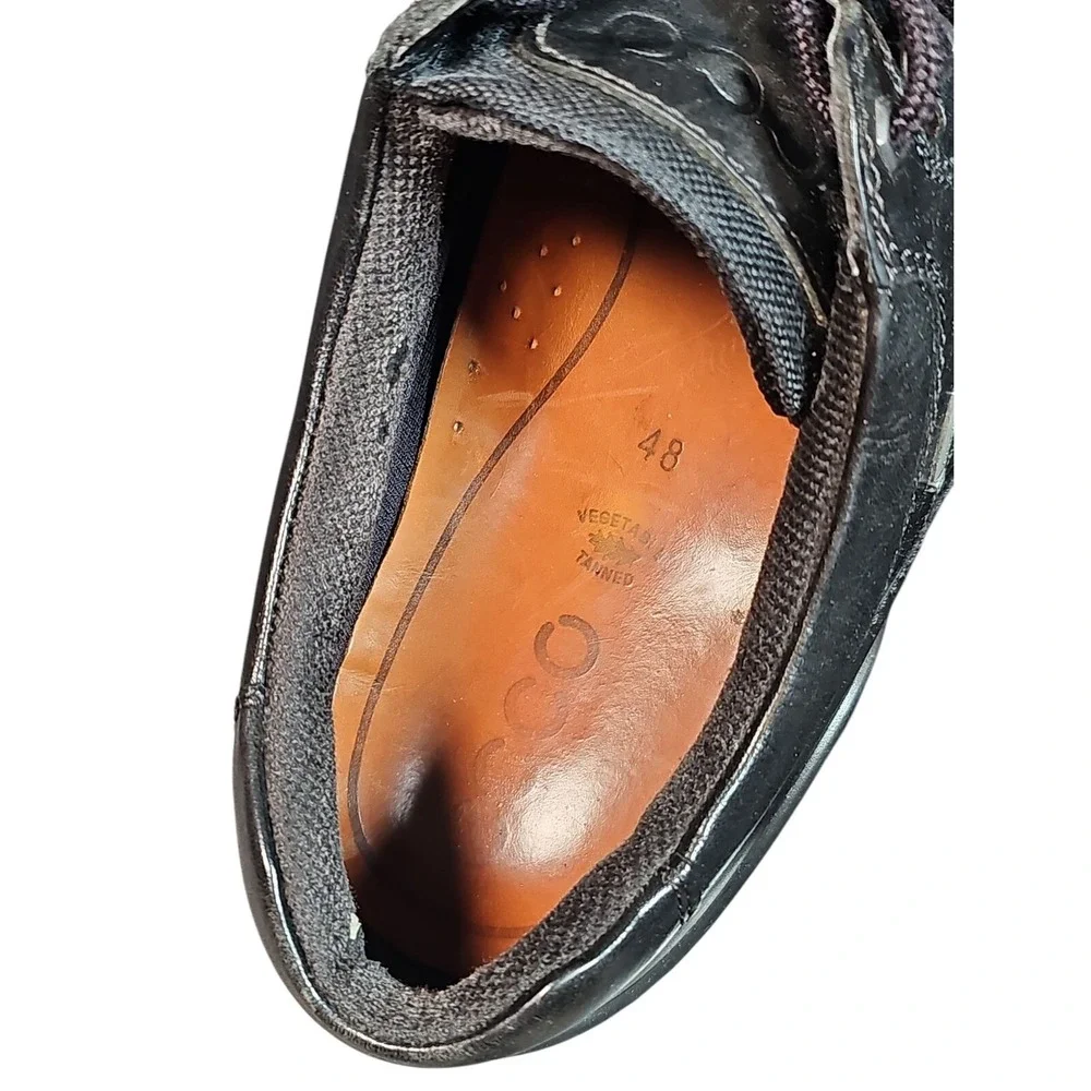 Ecco‎ Gore-Tex Leather Oxfords Walking Shoes Waterproof Black Mens Size 14 $220